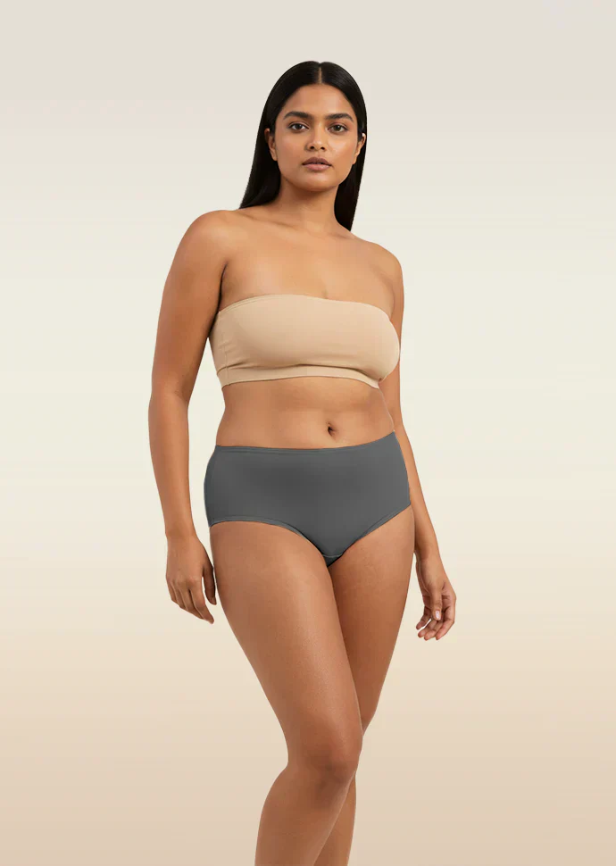 2 Pack - Grey Mid-waist Absorbent Underwear - Image 2