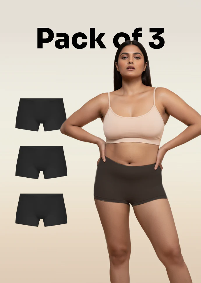 3 Pack - Black Absorbent Boyshorts - Image 3