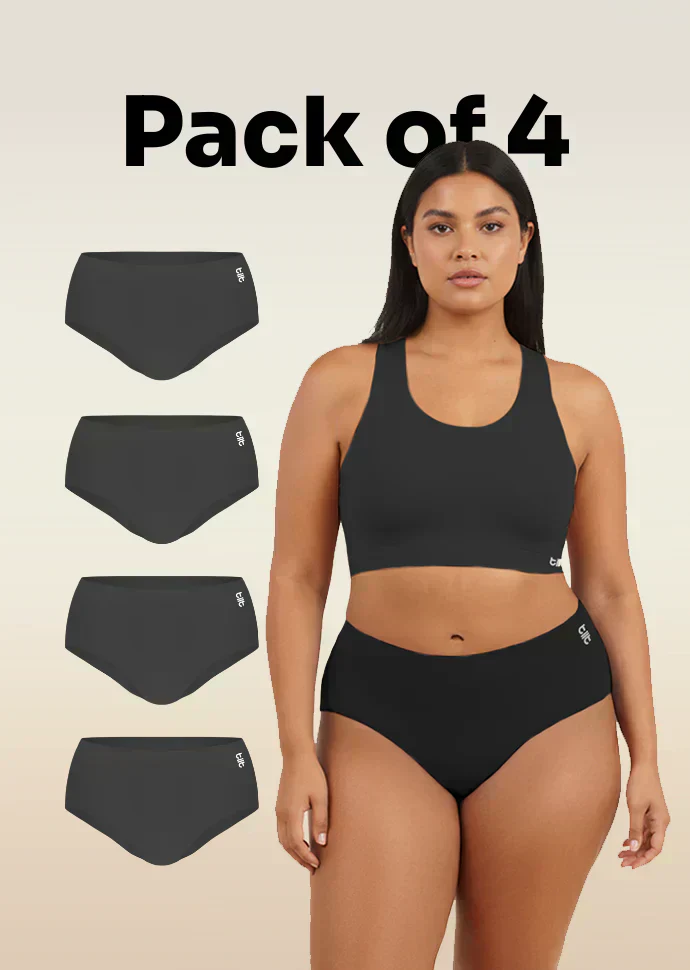 4 Pack - Black Seamless Underwear - Image 2