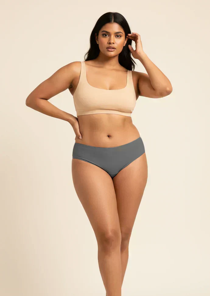 4 Pack - Grey Low-waist Absorbent Underwear - Image 8