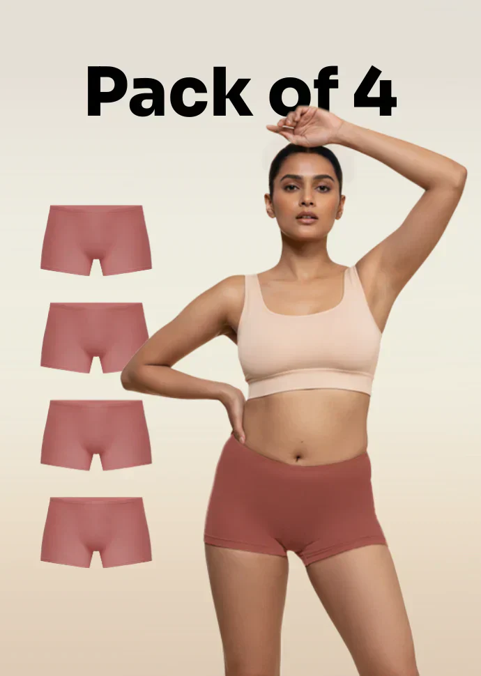4 Pack - Red Absorbent Boyshorts