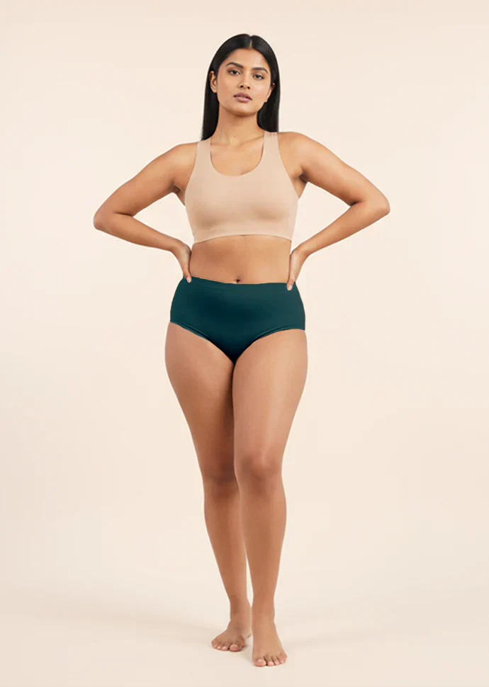 4 Pack - Teal Mid-waist Absorbent Underwear - Image 4