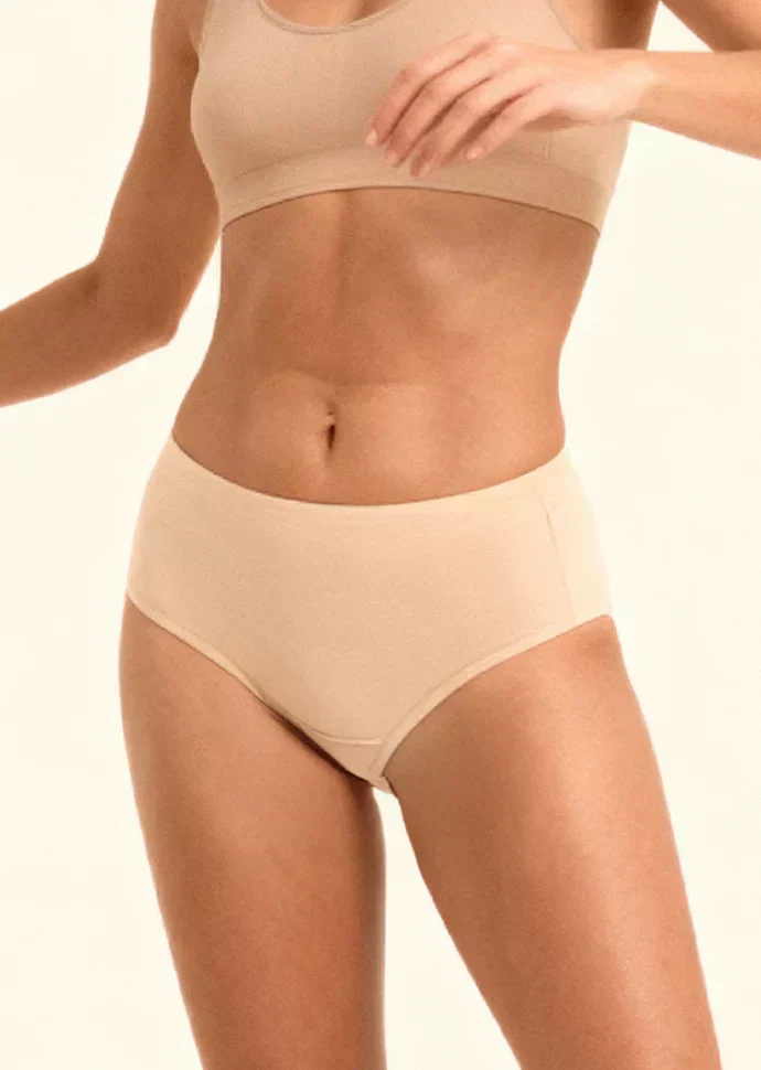 6 Pack - Beige Mid-waist Absorbent Underwear - Image 6