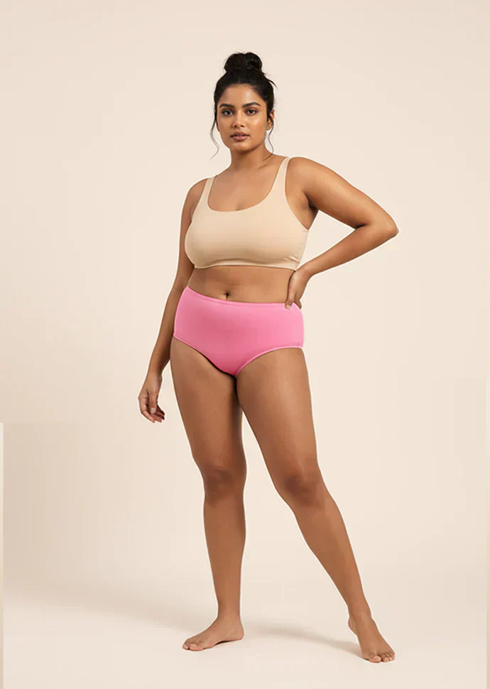 6 Pack - Pink Mid-waist Absorbent Underwear - Image 7
