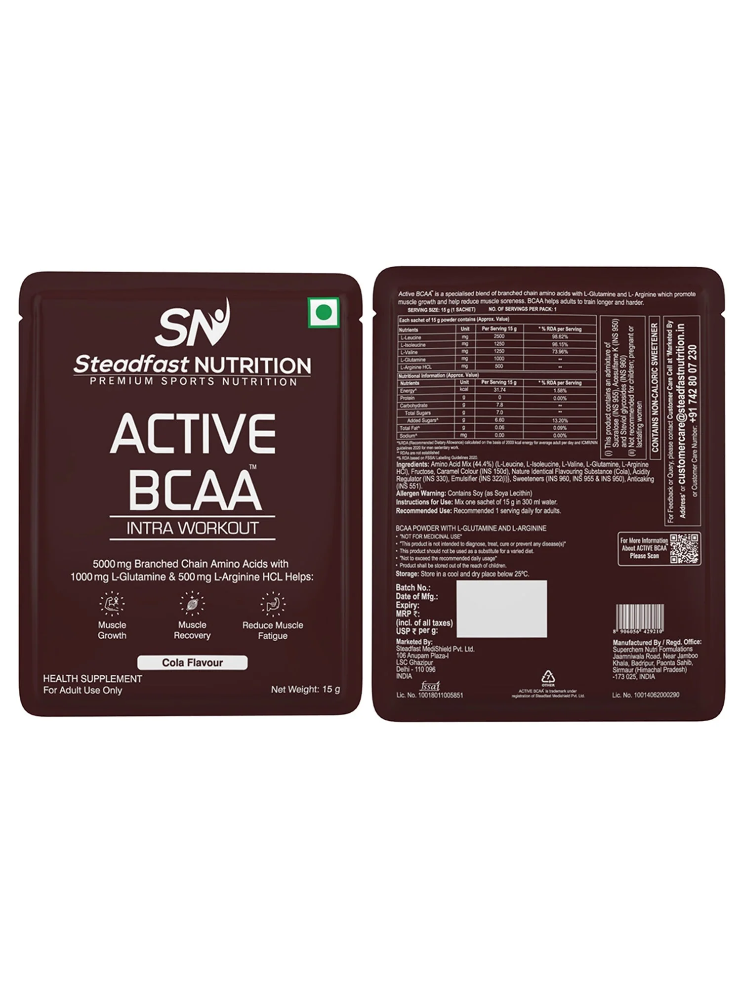 Active BCAA For Muscle Recovery & Endurance, Intra-workout Cola 30 Sachets 450g - Image 5