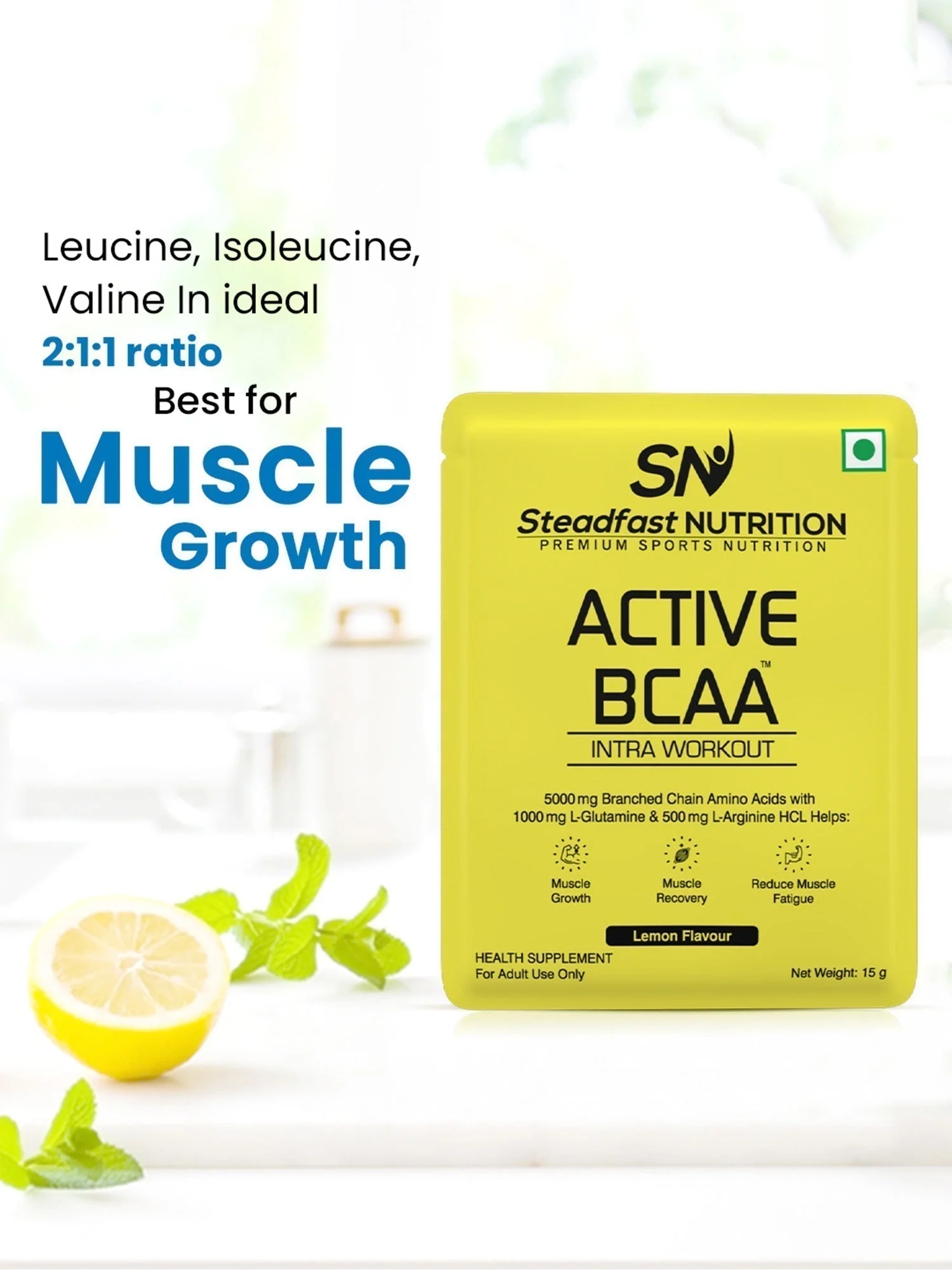 Active BCAA For Muscle Recovery & Endurance, Intra-workout Lemon 30 Sachets 450g - Image 4