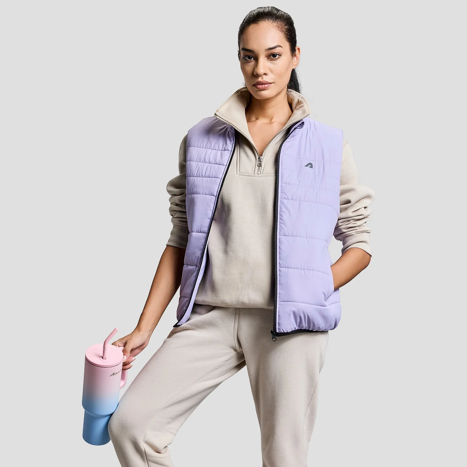Alpine Womens Sleeveless Jacket - Lilac - Image 3