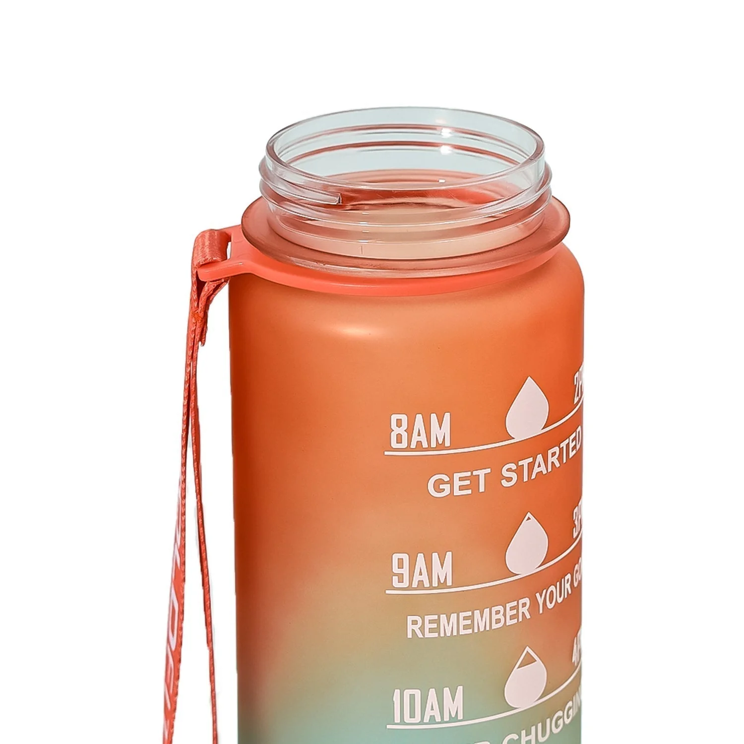 Aqua Motivational Bottle 1 Litre - Teal Orange - Image 4