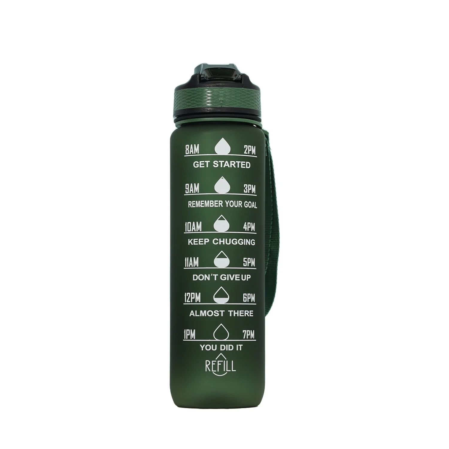 Aqua Motivational Bottle Hunter Green - 1L - Image 2