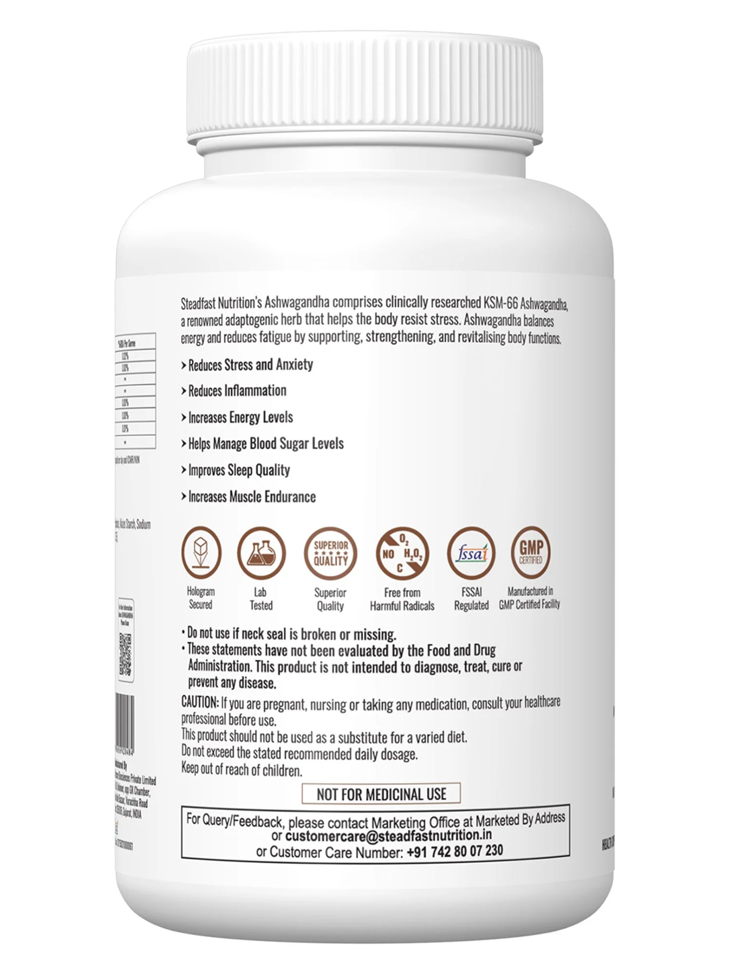 Ashwagandha 66 GSM Extract for Stress Relief & Energy Balance 60 Tablets - Image 6