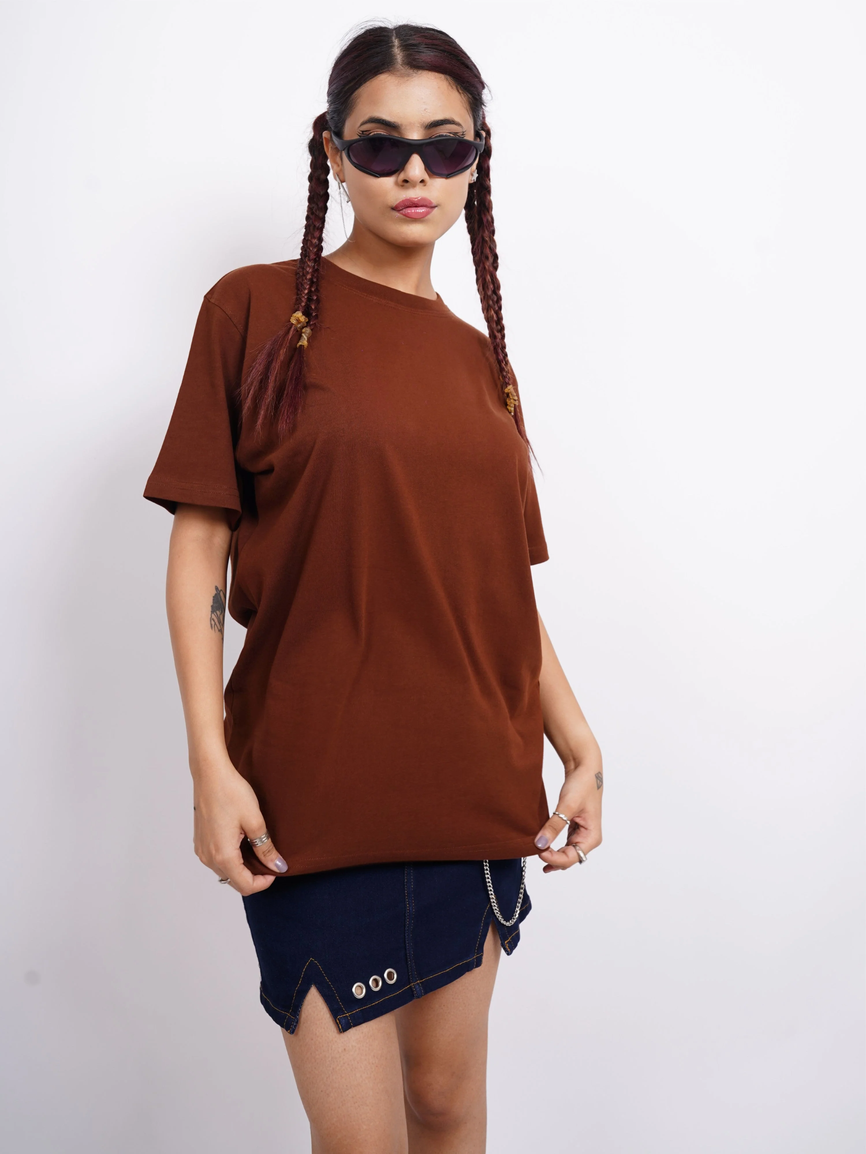 Basic : Burger Bae Round Neck Regular Fit Tee For Men and Women - Image 11