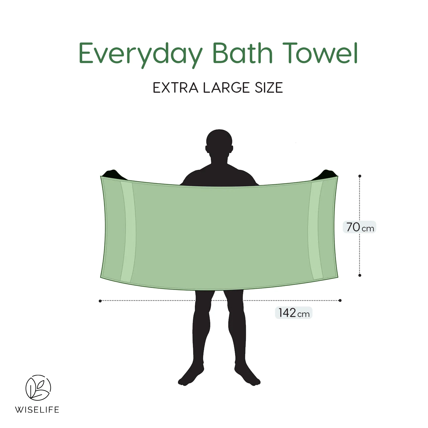 Bath Towel 500 GSM (Olive Green) - Image 5