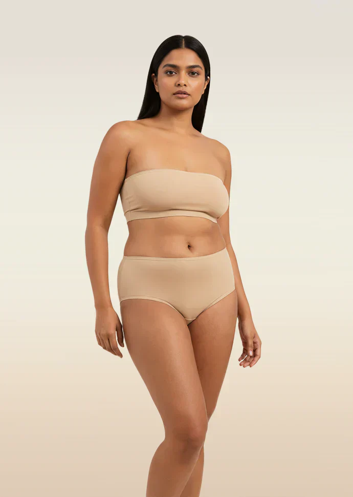 Beige Mid-waist Absorbent Underwear - Image 4