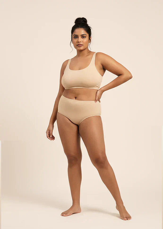 Beige Mid-waist Absorbent Underwear - Image 7