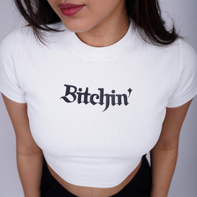 Bitchin : Burger Bae Round Neck Crop Baby Tee For Women - Image 3