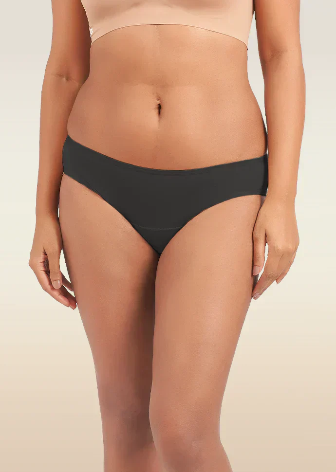 Black Low-waist Absorbent Underwear