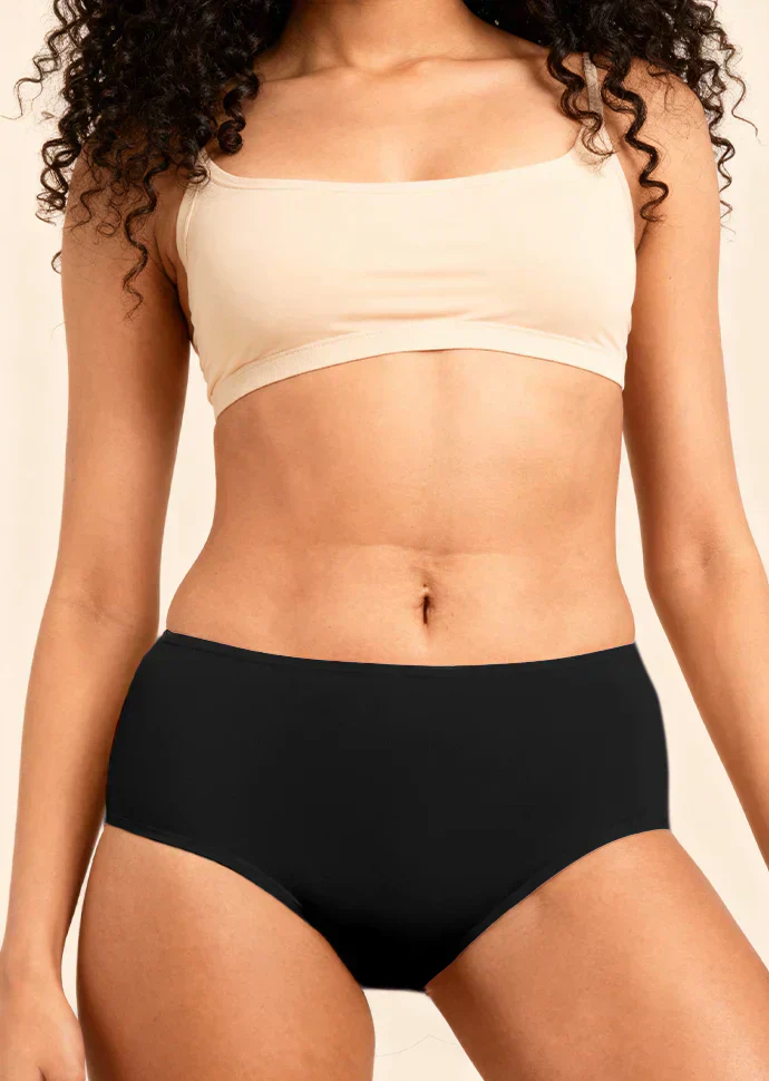 Black Mid-waist Absorbent Underwear - Image 4