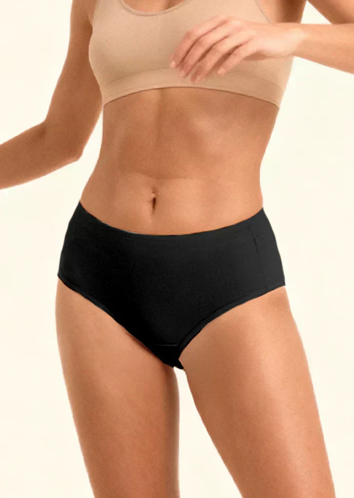 Black Mid-waist Absorbent Underwear - Image 6