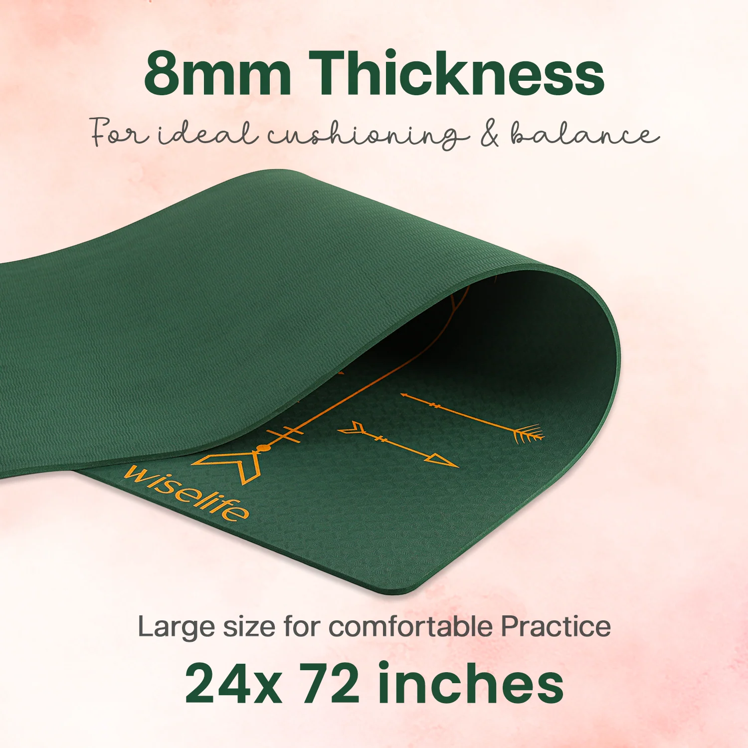 BOHO Alignment TPE Yoga Mat - 8MM - Image 6