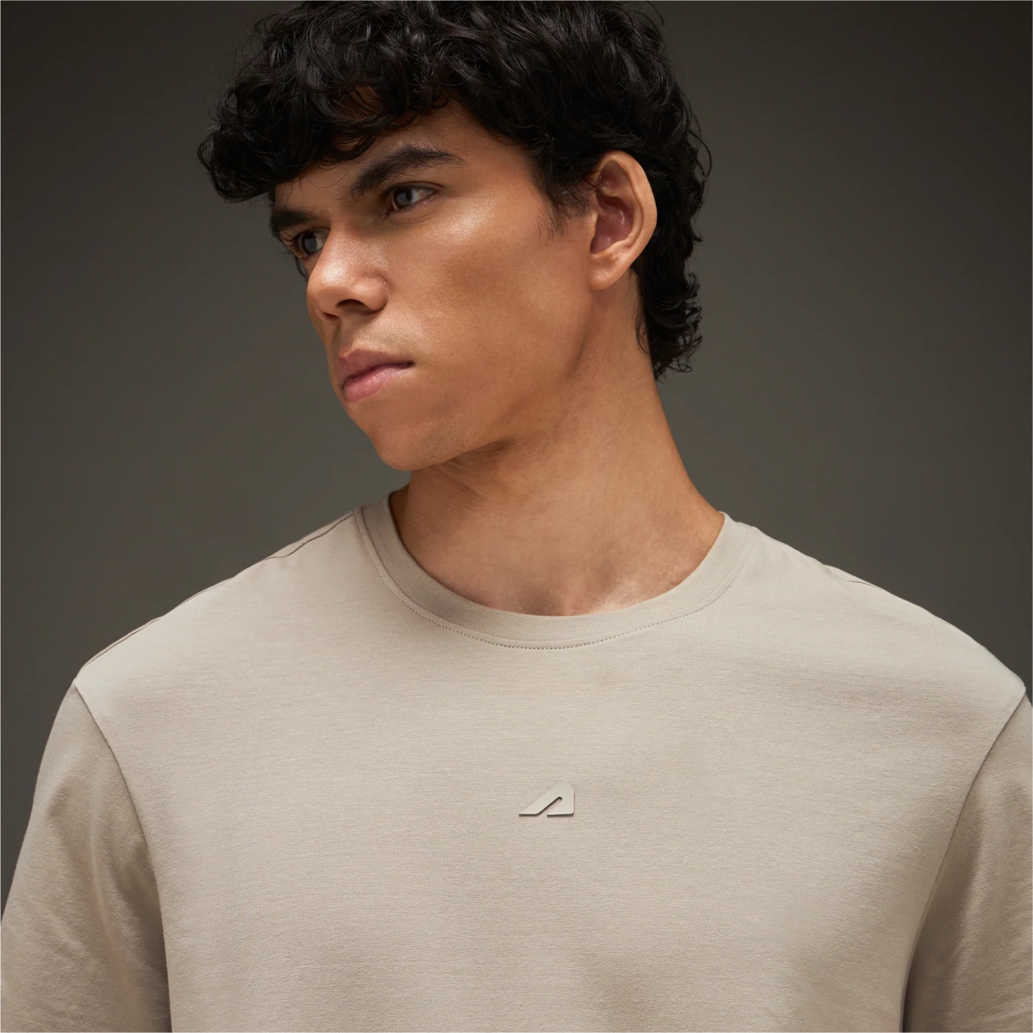 Essential Cotton T-Shirt Beige - Image 2