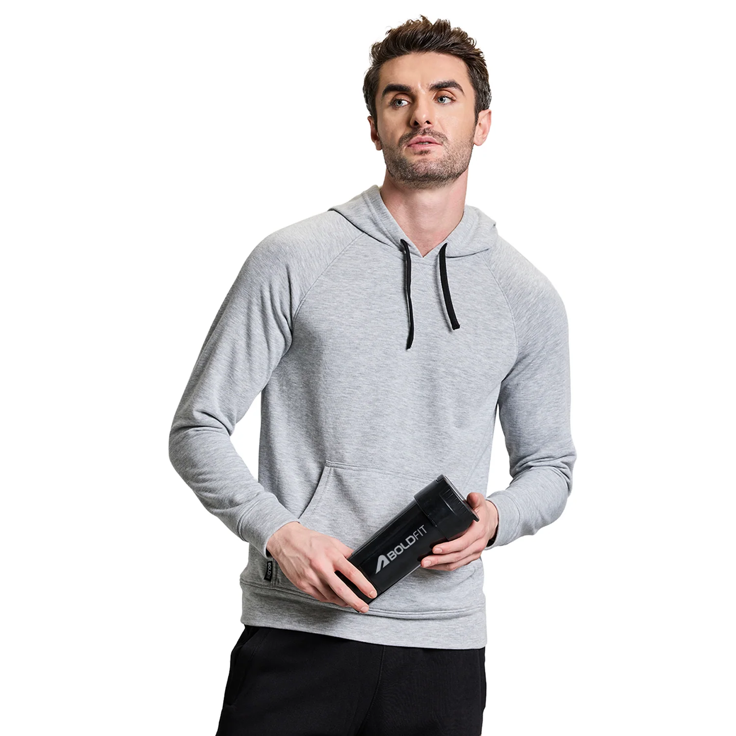 Men's Gym Hoodie  - Grey - Image 3