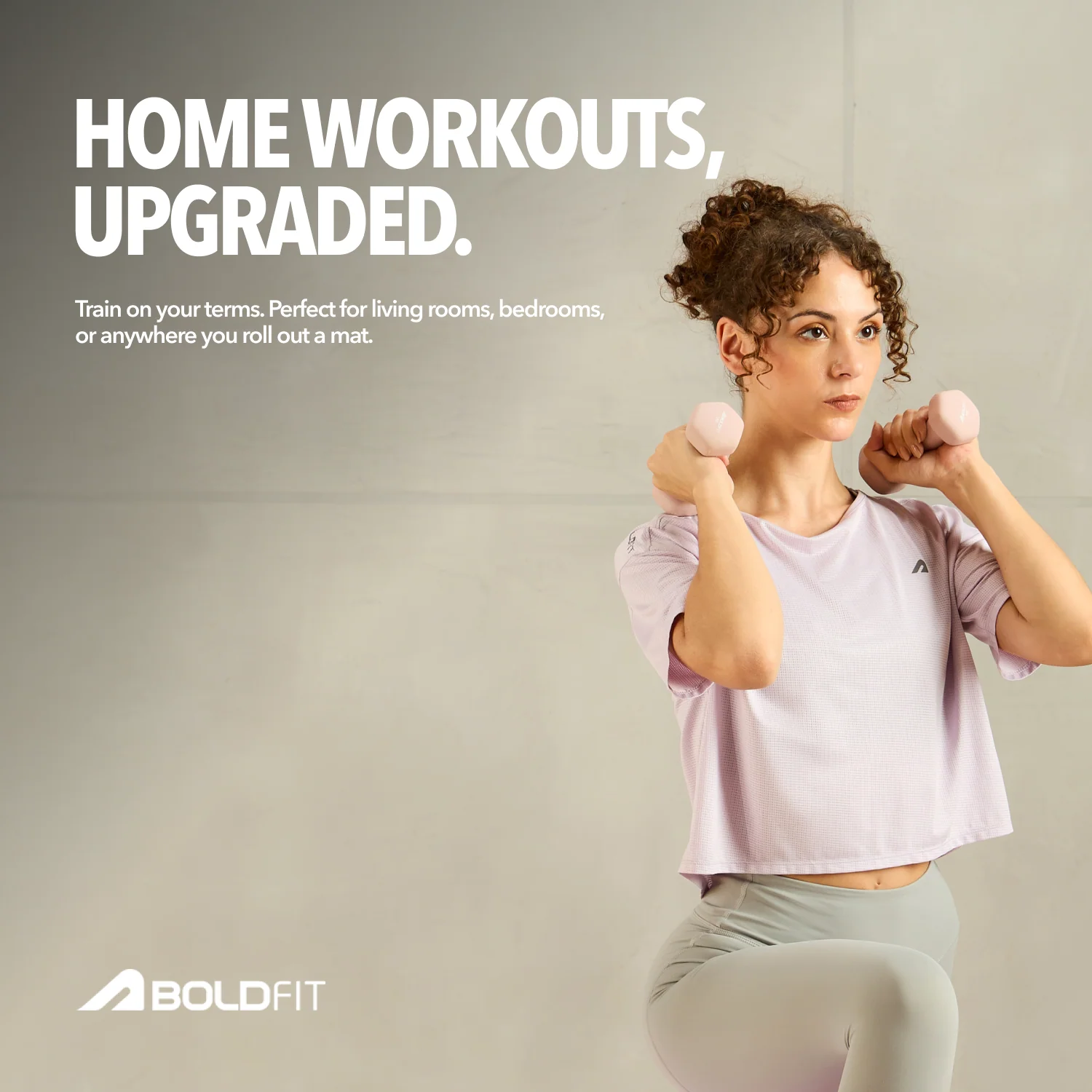 Boldfit Neoprene Dumbbells 1kg Pink - Pack of 2 - Image 5