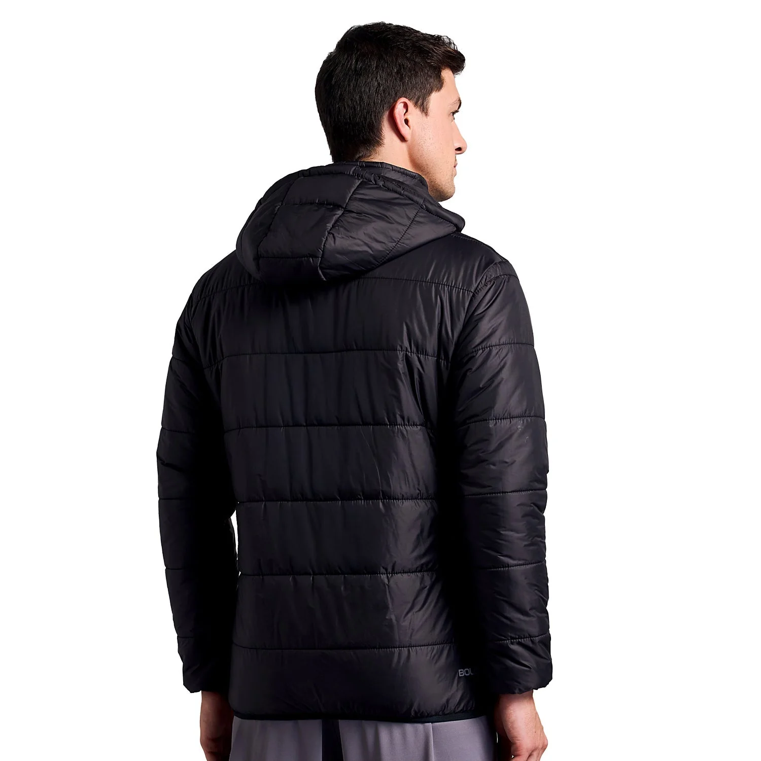 Sherpa Nylon Puffer Jacket - Black - Image 4