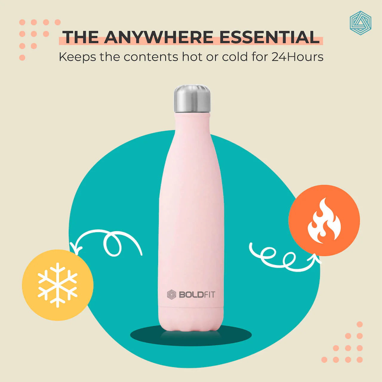 Boldfit Stainless Steel Water Bottle Black - Image 9
