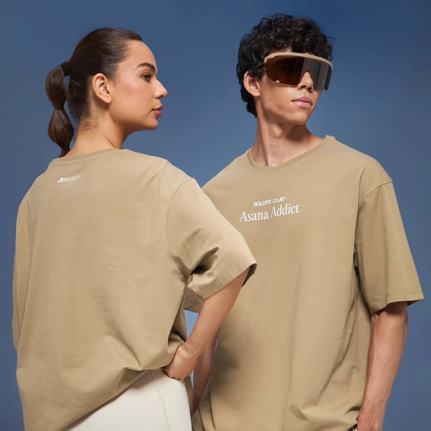 Graphic Tee Unisex Beige- Asana Addict - Image 5