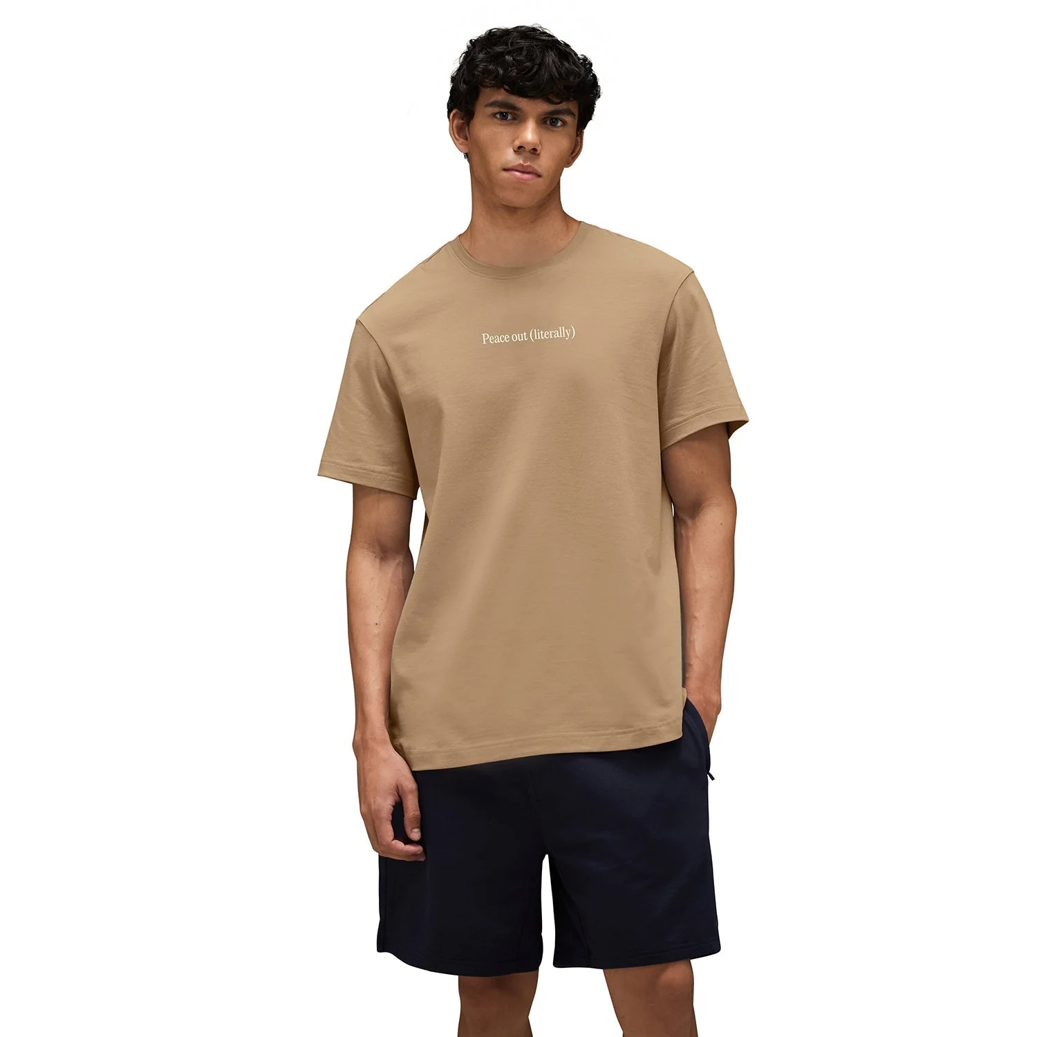 Graphic Tee Unisex Beige- Peace Out