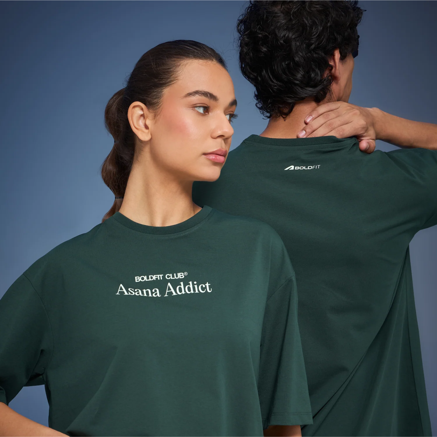 Graphic Tee Unisex Bottlegreen- Asana Addict - Image 3