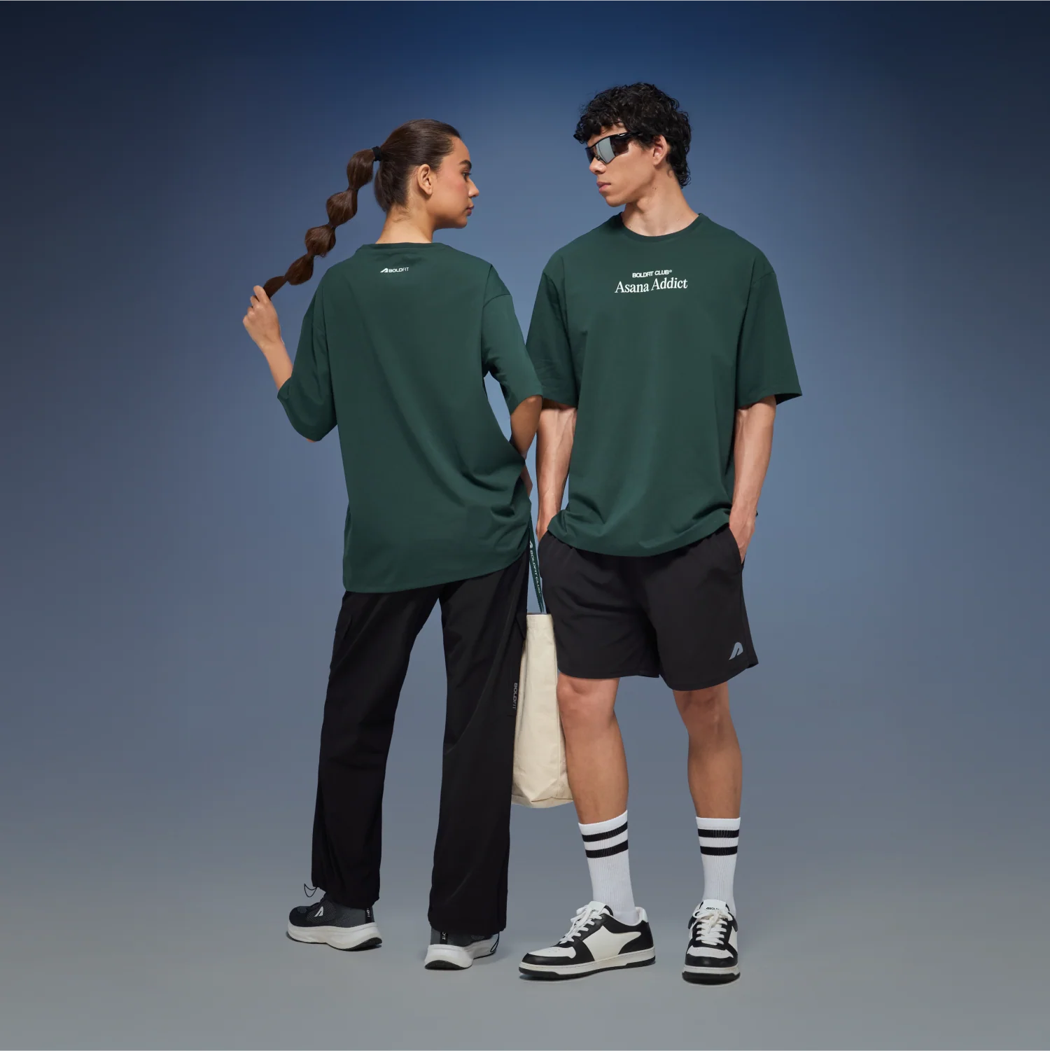 Graphic Tee Unisex Bottlegreen- Asana Addict - Image 5
