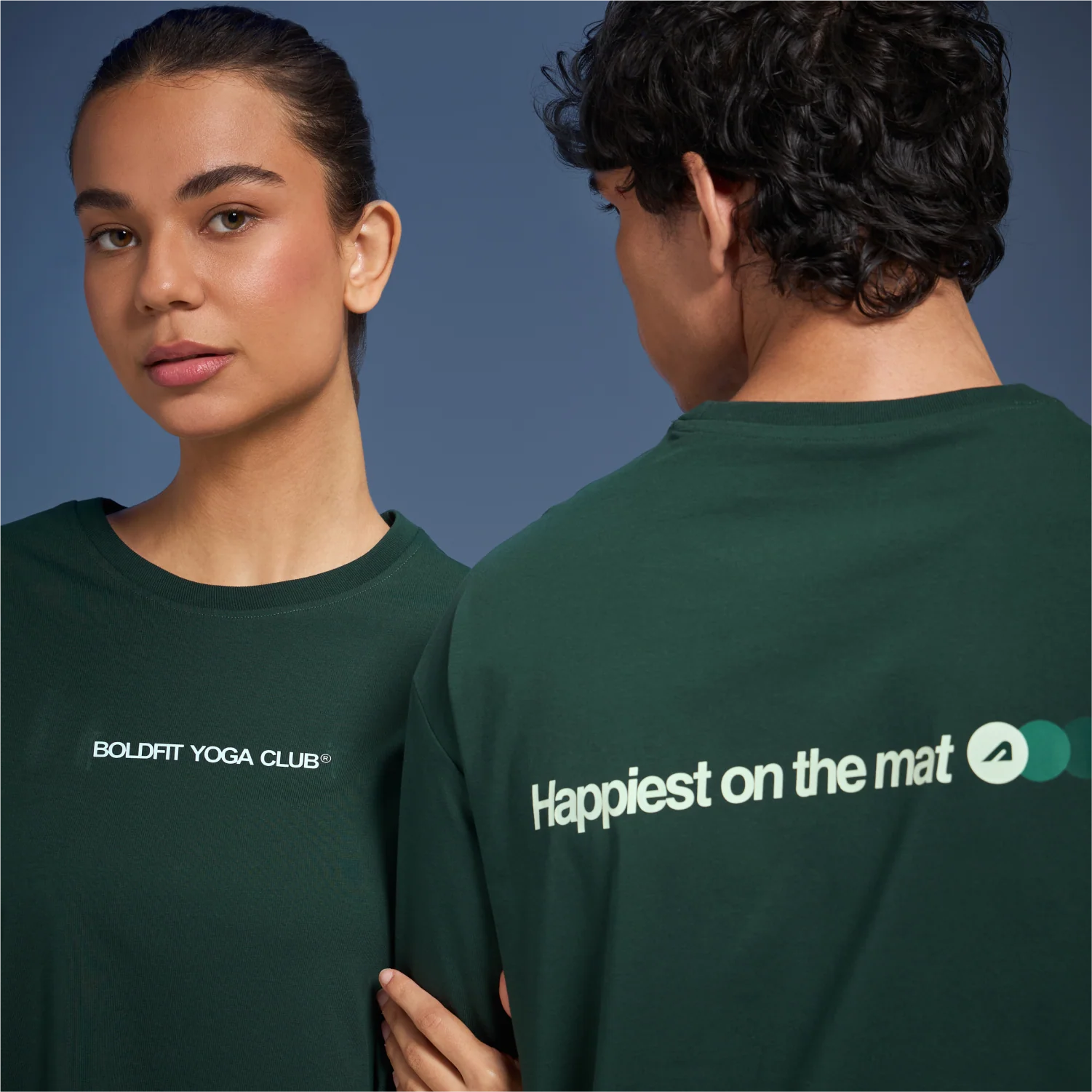 Graphic Tee Unisex Bottlegreen- Happiest On The Mat - Image 4