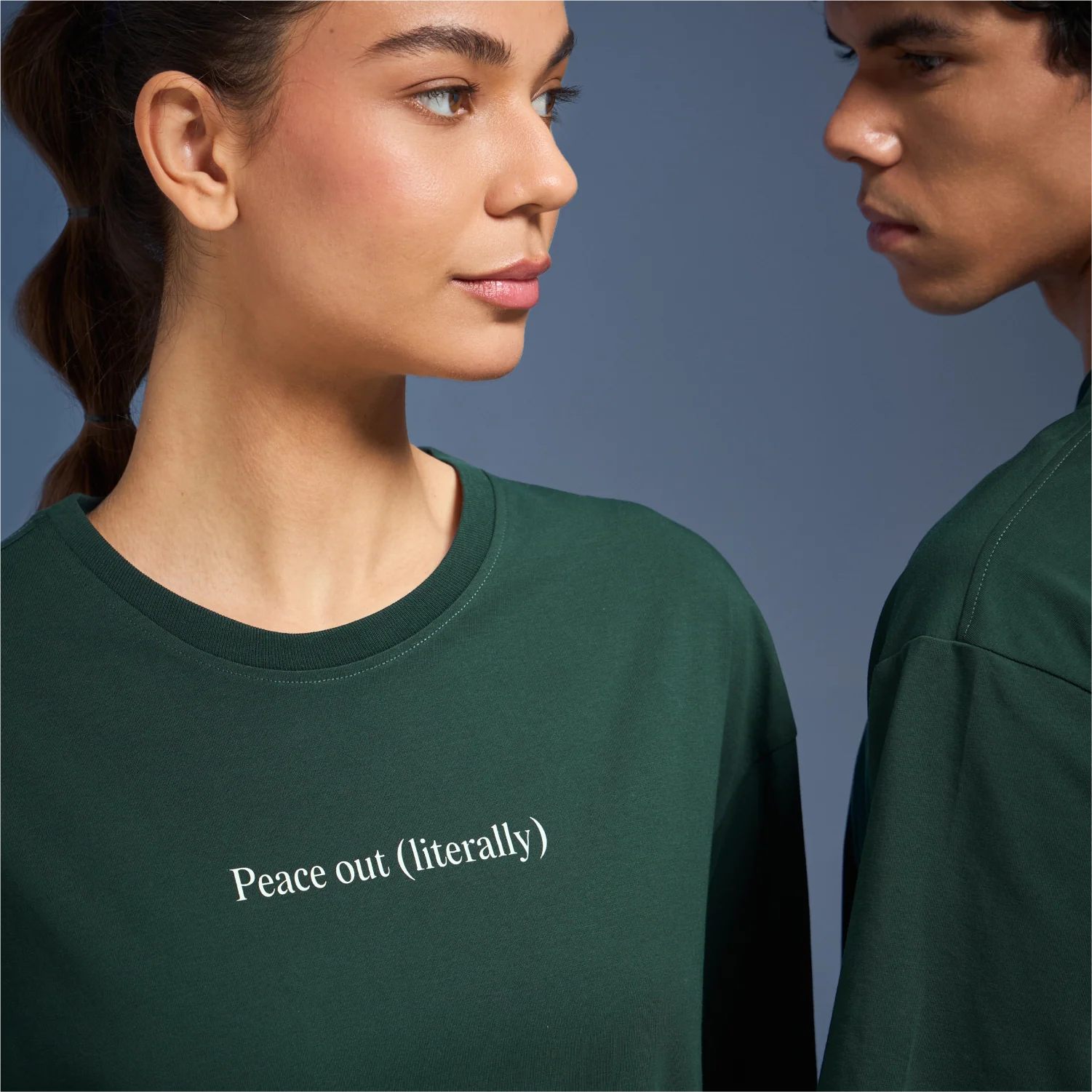 Graphic Tee Unisex Bottlegreen - Peace Out - Image 5