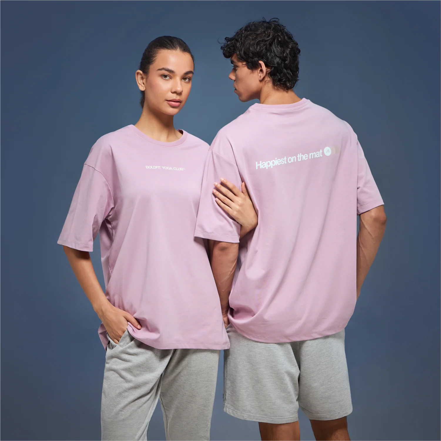 Graphic Tee Unisex Soft Pink- Happiest On The Mat - Image 2