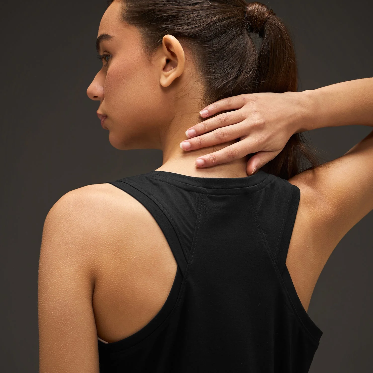 Women Elevated Flared Tank Top Black - Image 4