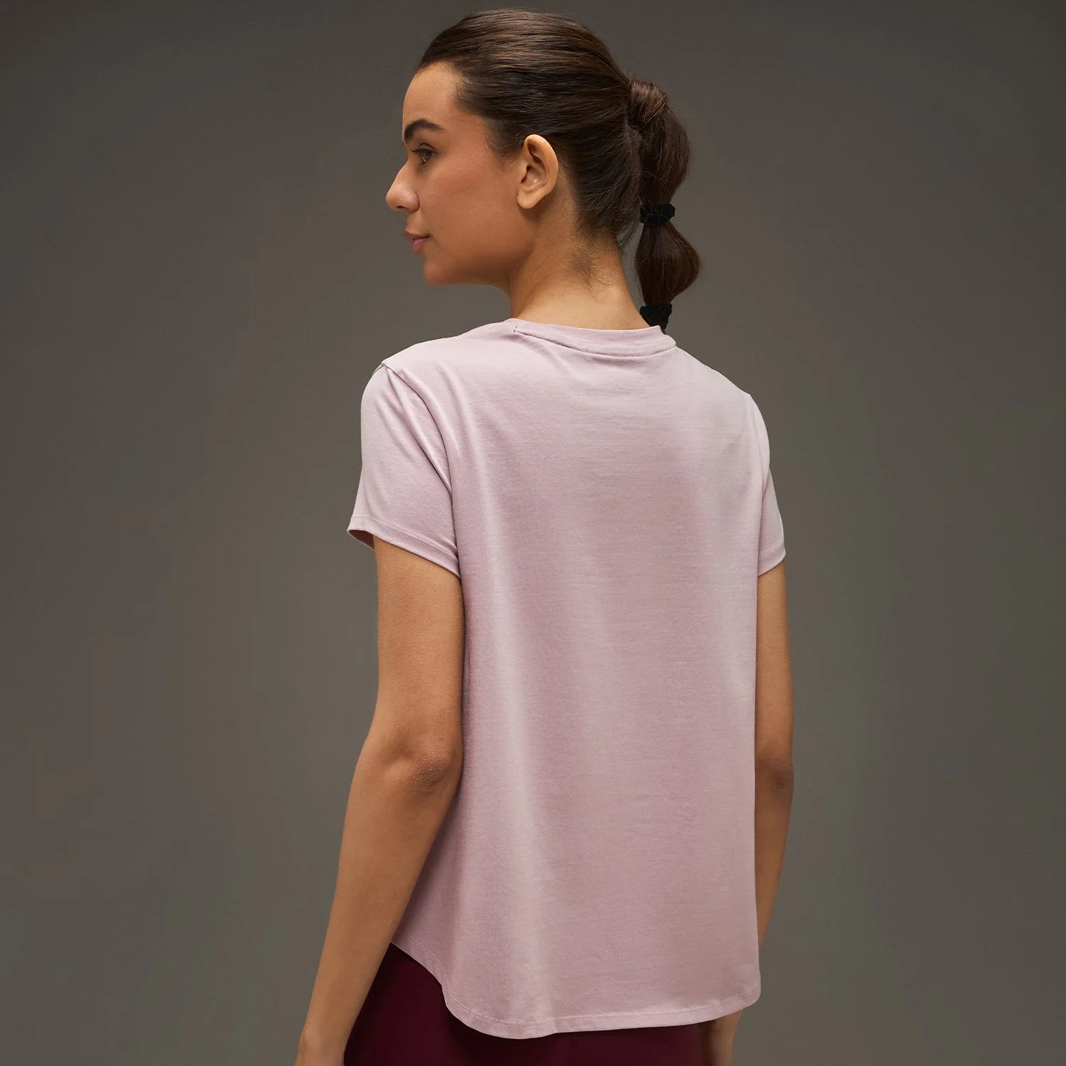 Women Essential Flared Cotton T-Shirt Soft Pink - Image 4
