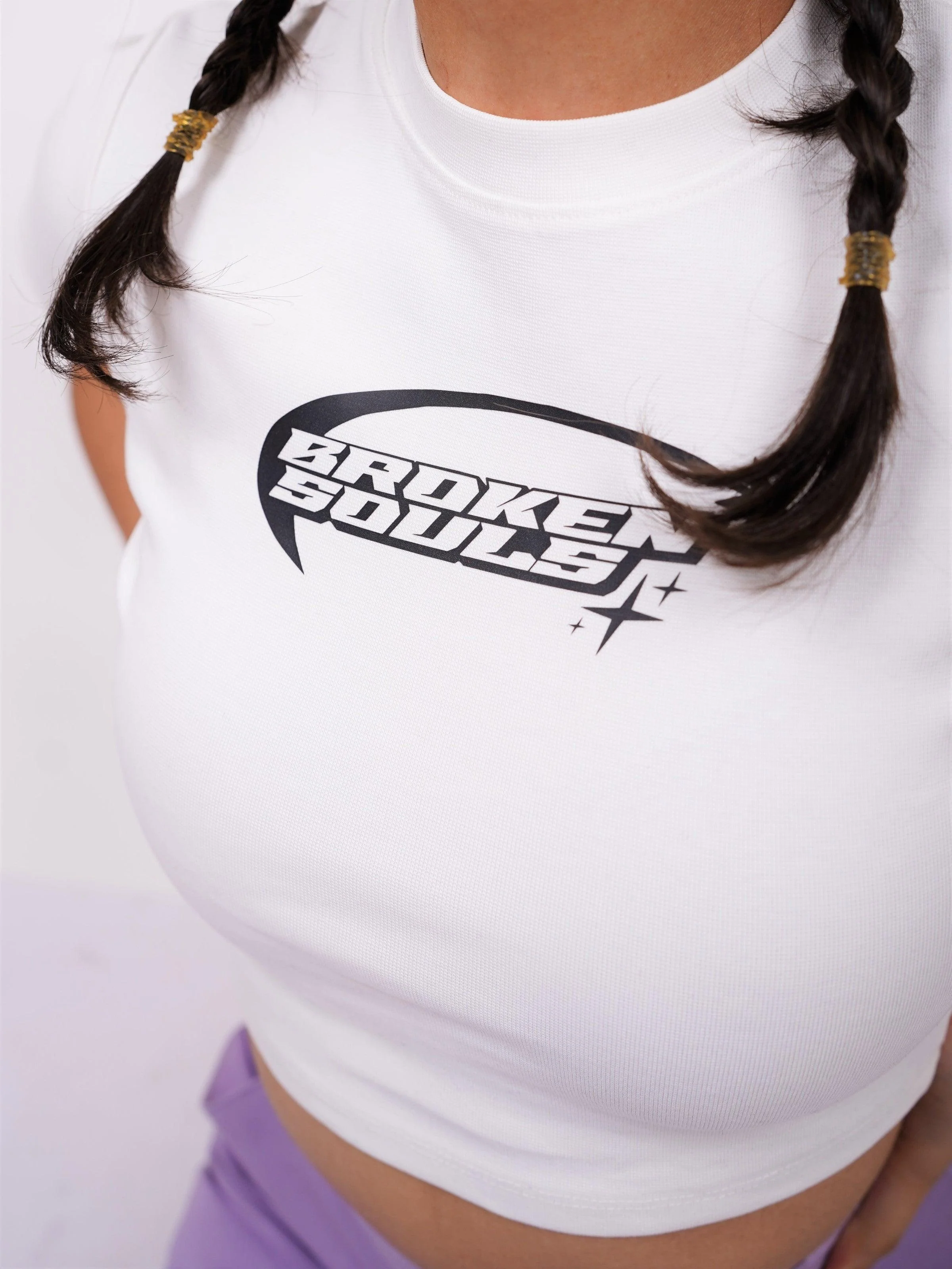 Broken Souls : Burger Bae Round Neck Crop Baby Tee For Women - Image 13