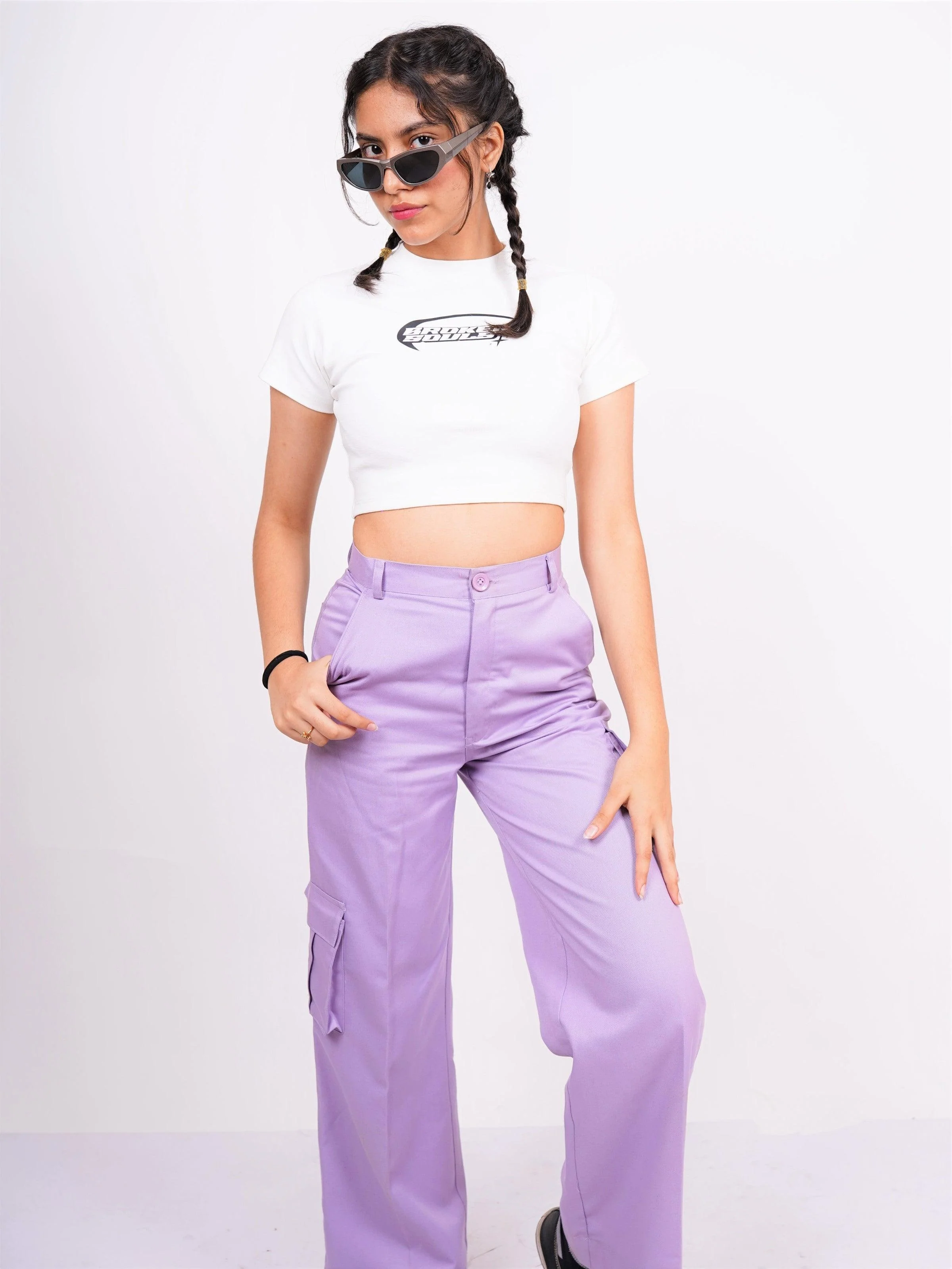 Broken Souls : Burger Bae Round Neck Crop Baby Tee For Women - Image 7