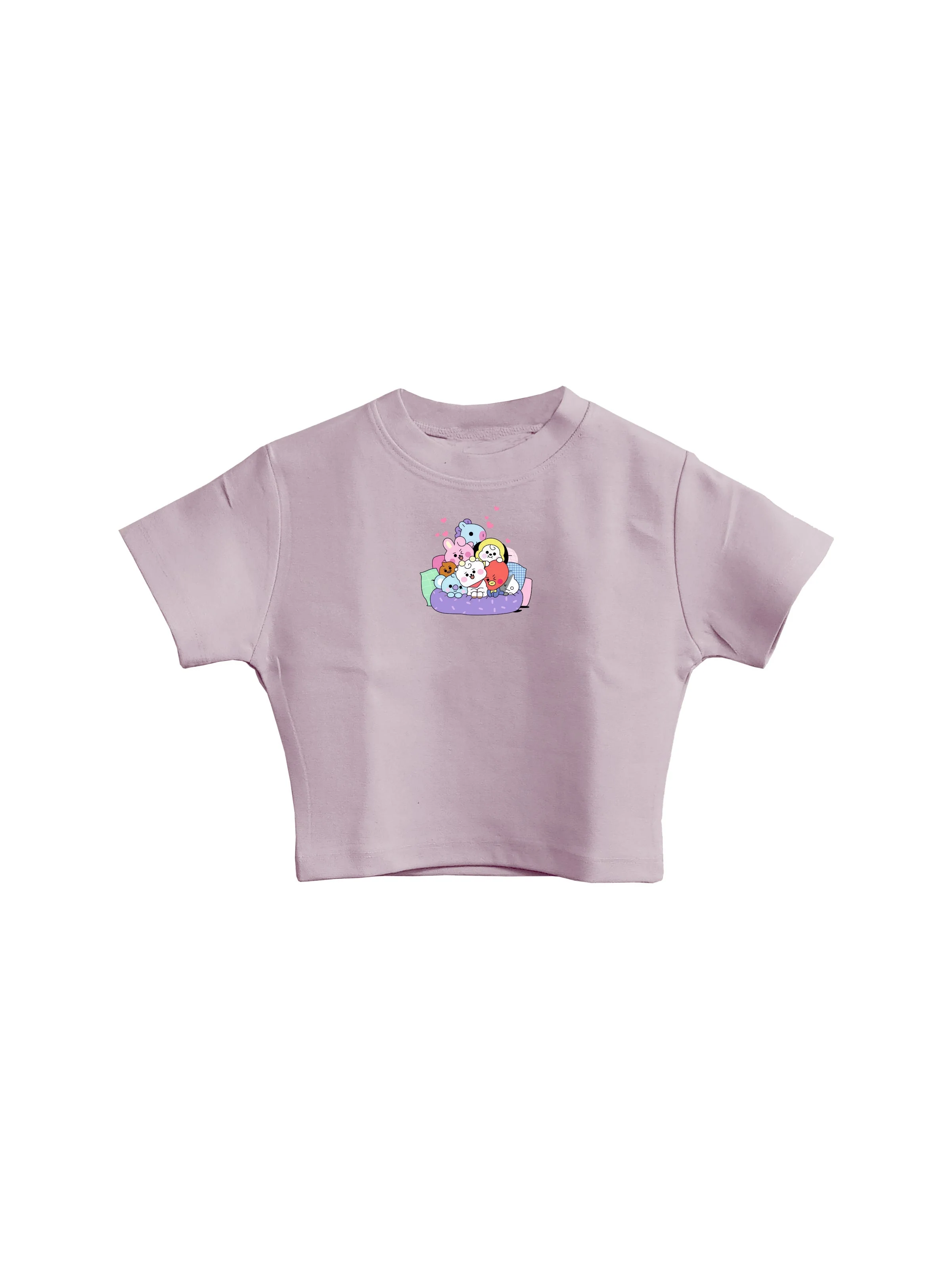 BT21 Friends : Burger Bae Round Neck Crop Baby Tee For Women - Image 8