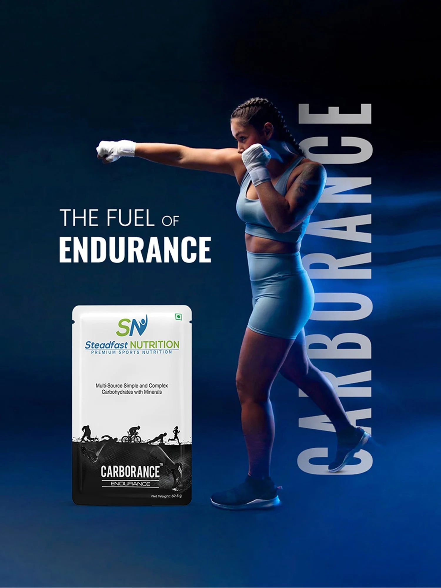 Carborance  endurance Simple & Complex Carbohydrates with Minerals Unflavoured 15 Sachets 937.5g - Image 3