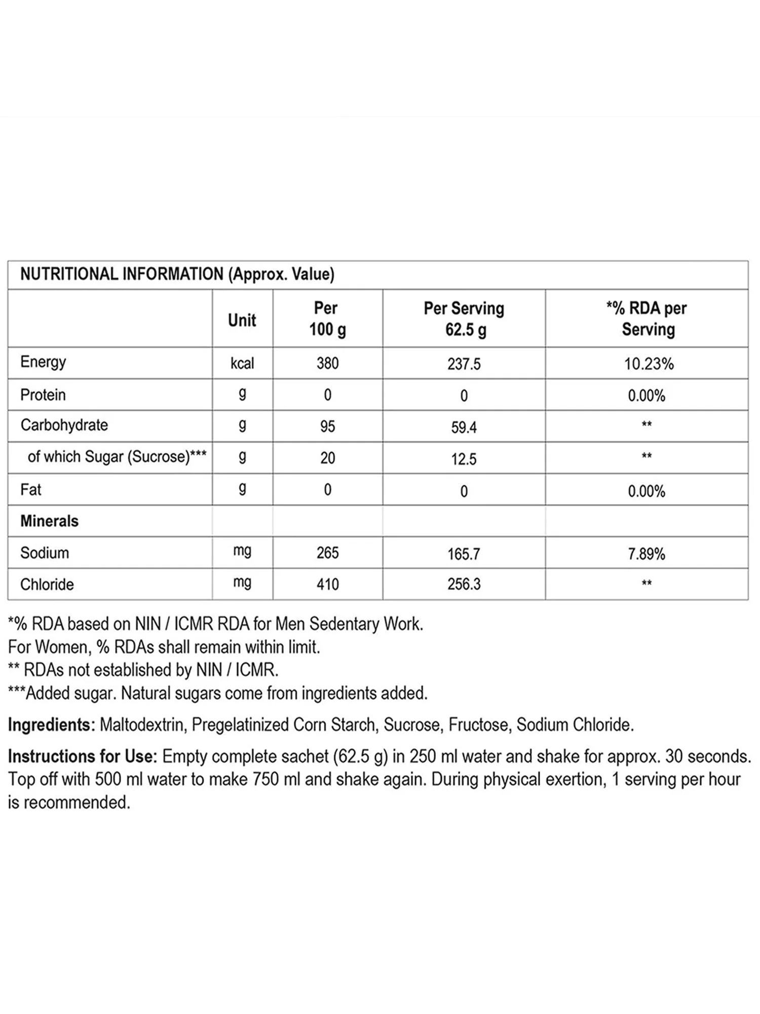 Carborance  endurance Simple & Complex Carbohydrates with Minerals Unflavoured 15 Sachets 937.5g - Image 7