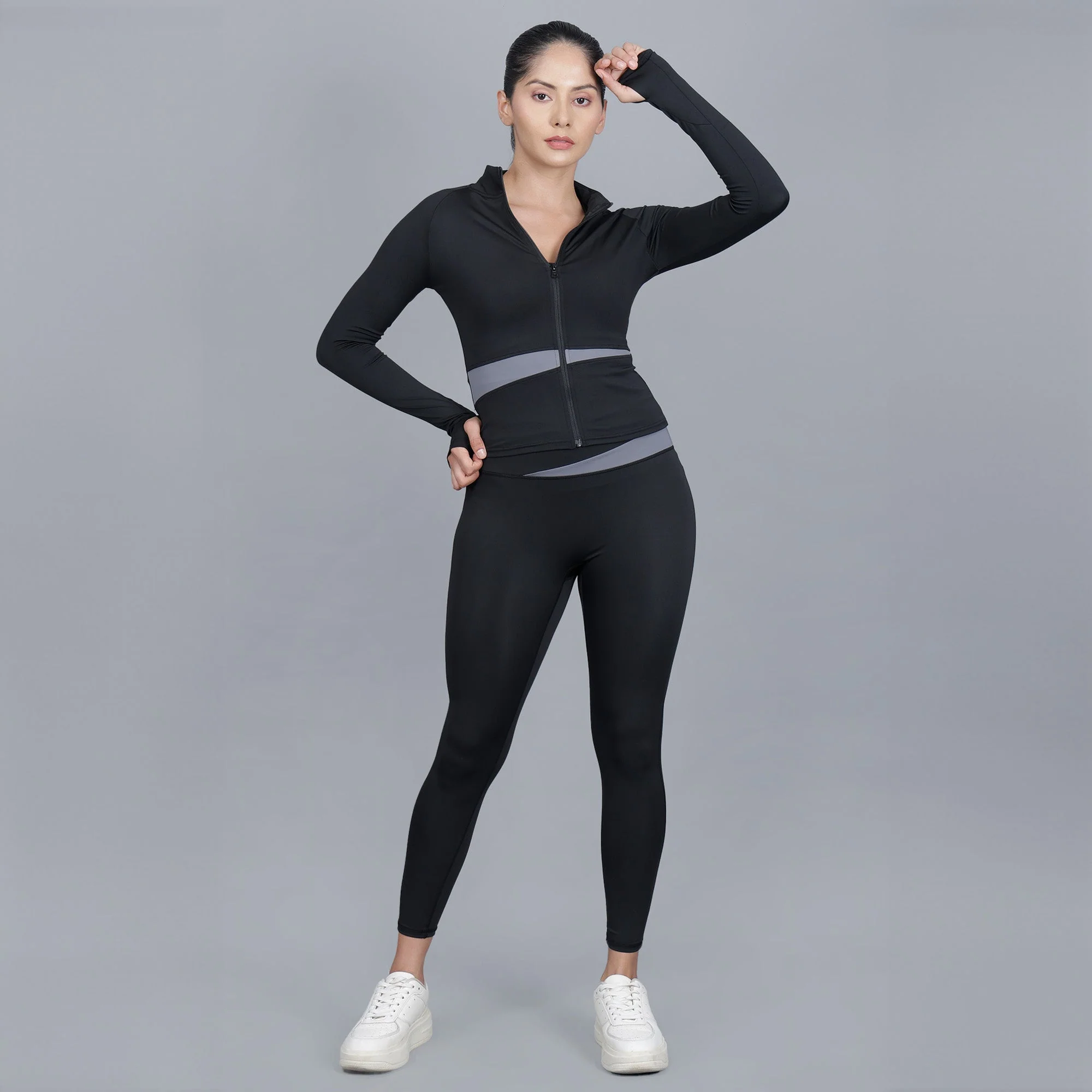 Chiclo Contrast Trim 3 Piece Workout Set For Women - Image 3