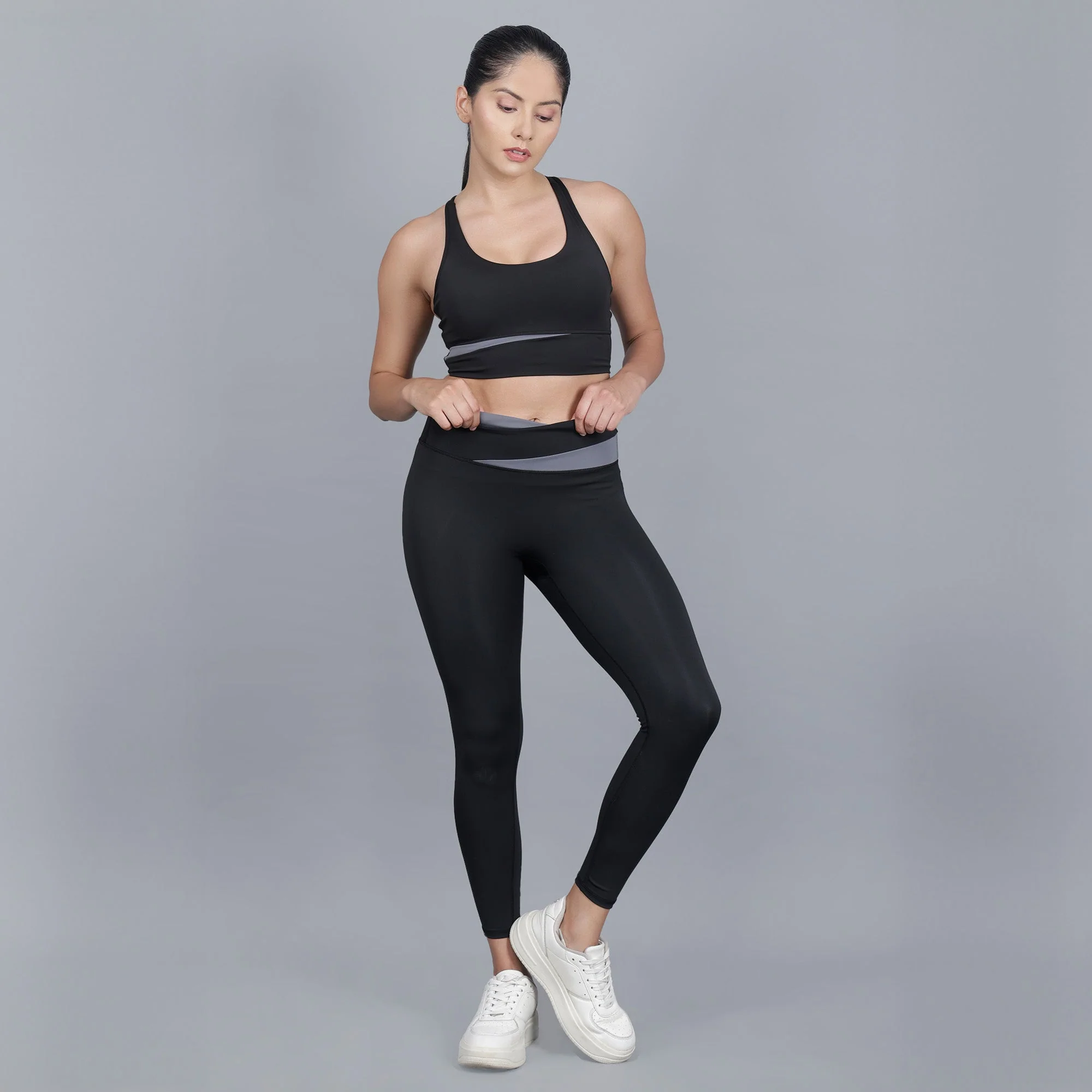 Chiclo Contrast Trim 3 Piece Workout Set For Women - Image 4