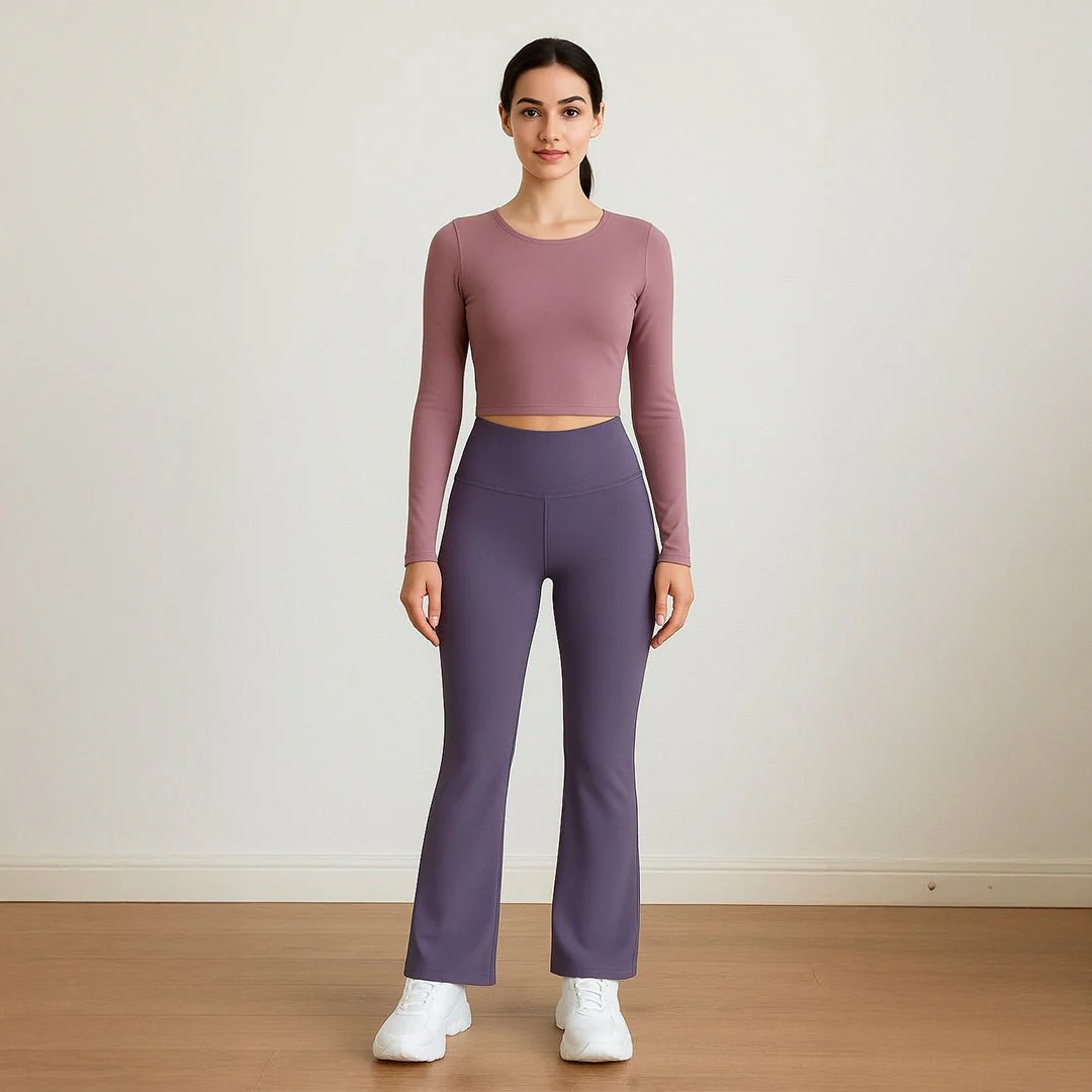 Chiclo FlexFlare Sculpt Pants – High-Waisted Flared Activewear - Image 2