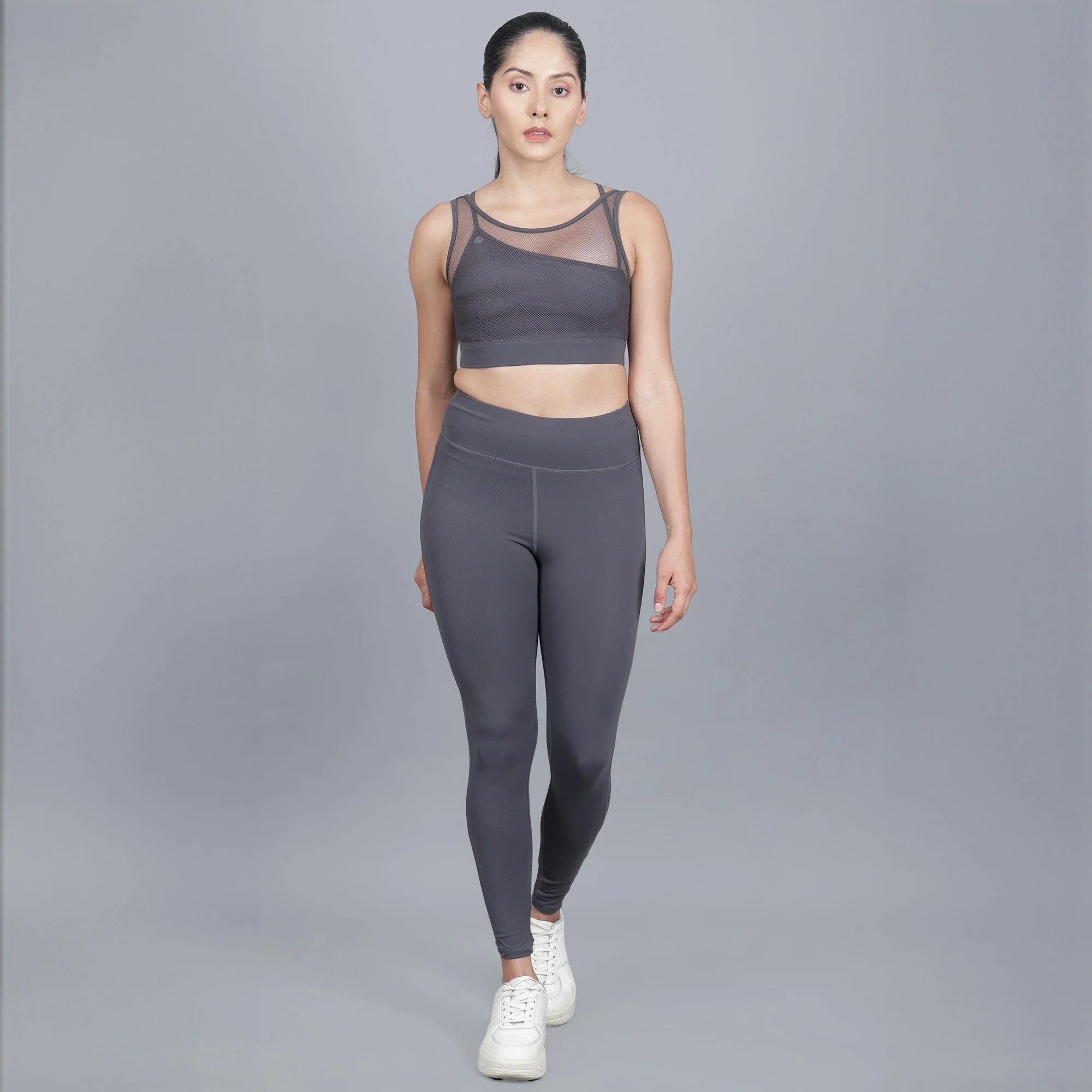 Chiclo High Waist Mesh Panel Workout Set - Image 10