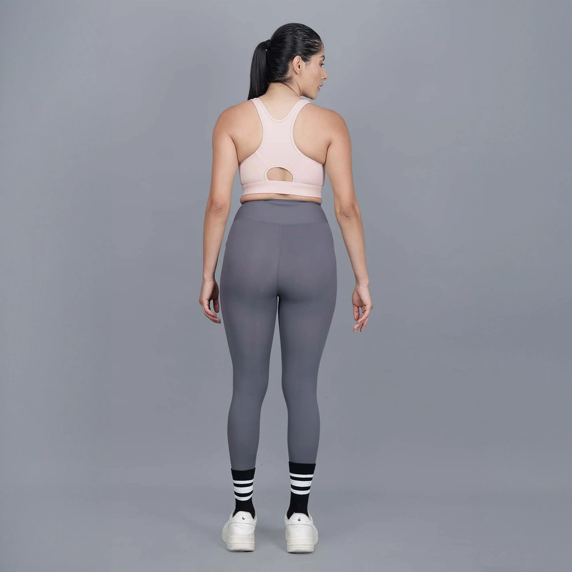 Chiclo Women's Set Featuring Grey Tights, Pink Sports Bra & Socks - Image 3