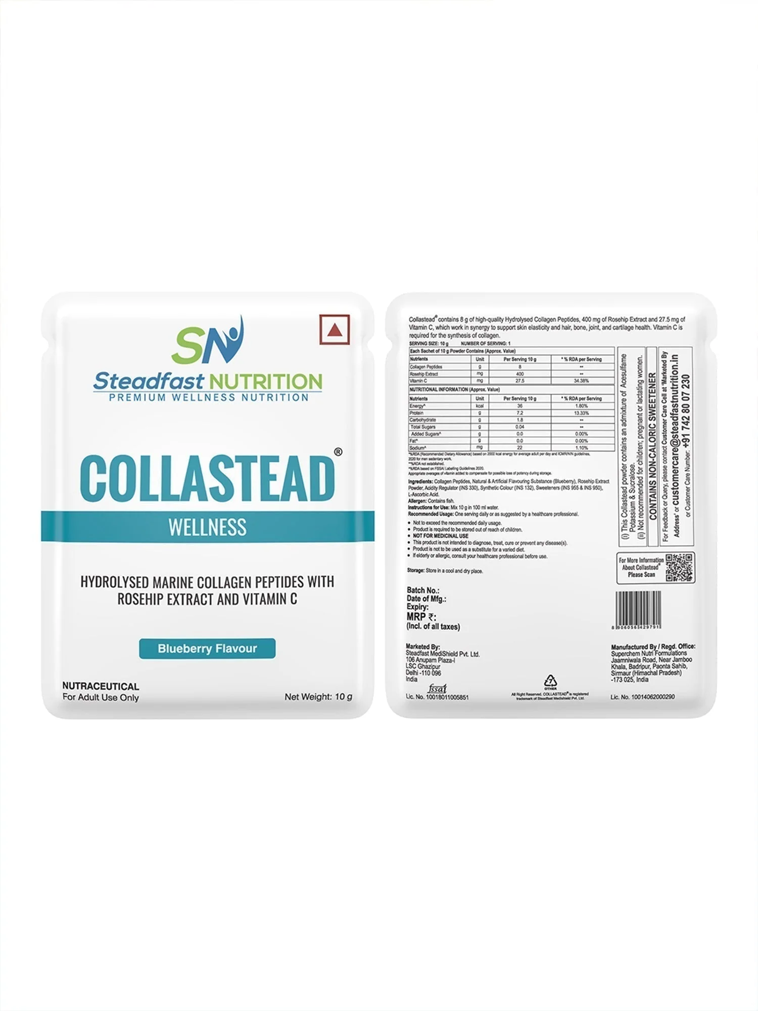 Collastead Hydrolysed marine collagen peptides 30 Sachets Blueberry 300g - Image 6