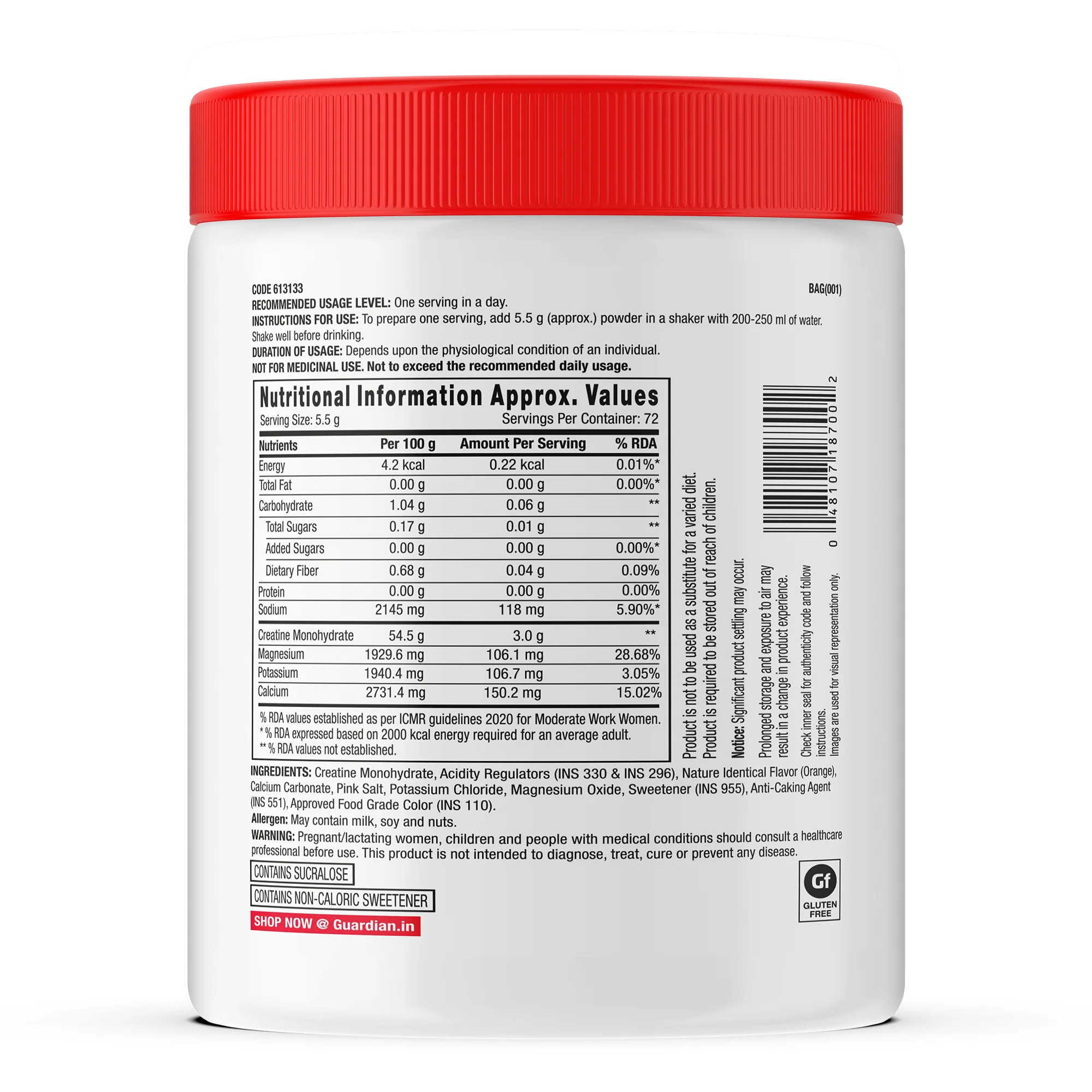 Creatine + Electrolytes 401 Gram - orange - Image 6