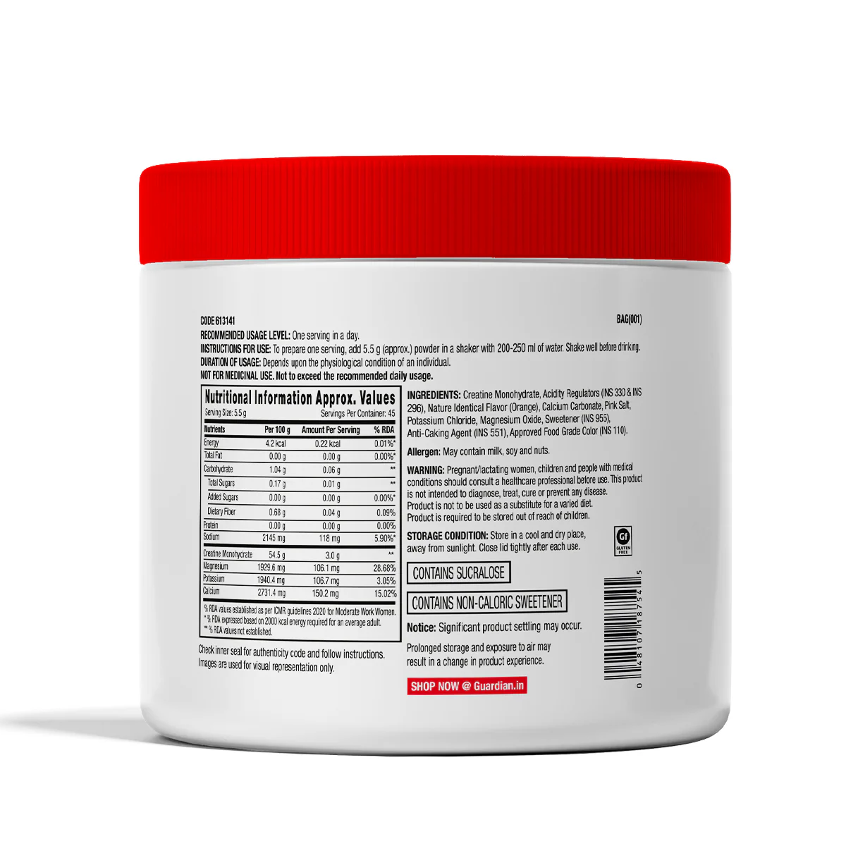 Creatine + Electrolytes(250 gms - Orange) - Image 3
